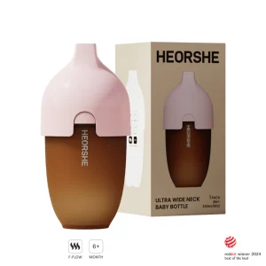 HeOrShe Ultra Wide Neck Bočica Za Bebe 240 ml Nježno Roza
