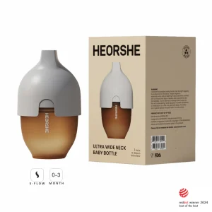 HeOrShe Ultra Wide Neck Bočica Za Bebe 160 ml Siva